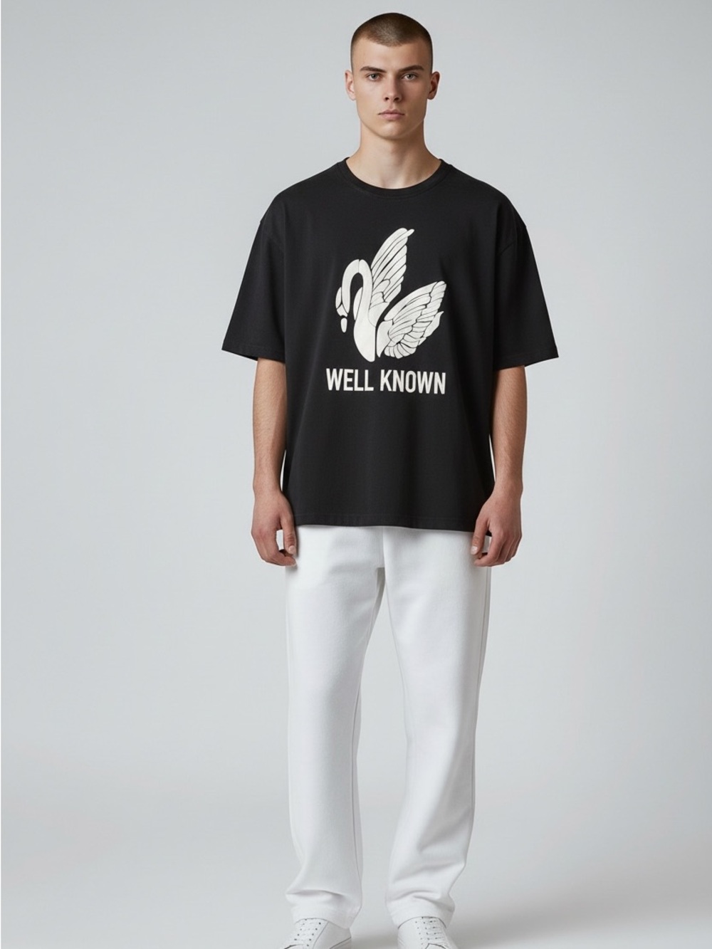 Black Short-Sleeve Graphic Tee for Men